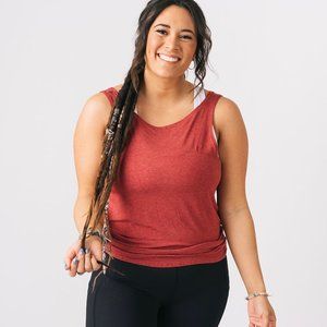 Zyia Maroon Swirl Tank, Small